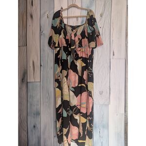 Women's SHEIN curve plus size short sleeve floral print maxi dress size 3XL